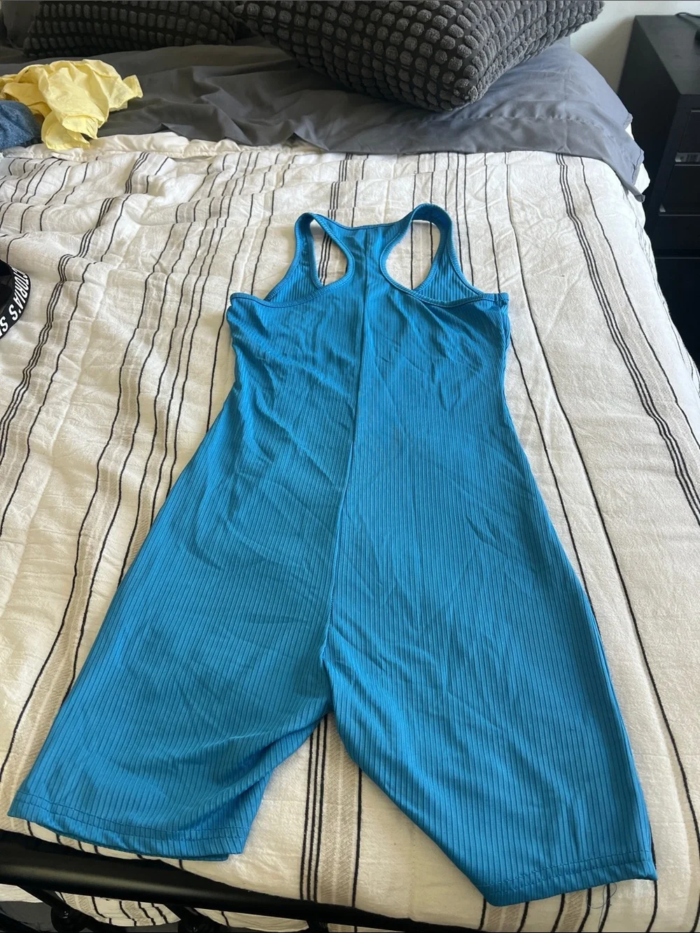 Amazon Women's Teal Ribbed Racerback Romper - Picture 2 of 3